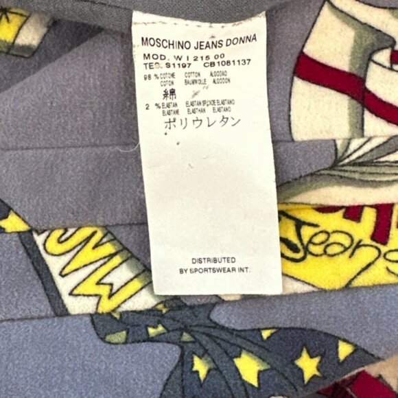 Moschino Jeans Vintage Gray Candy Wrapper Print Pattern Blazer Jacket Fitted 6 - Picture 6 of 7